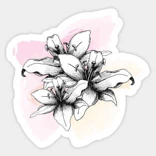 Vintage Lilies Sticker